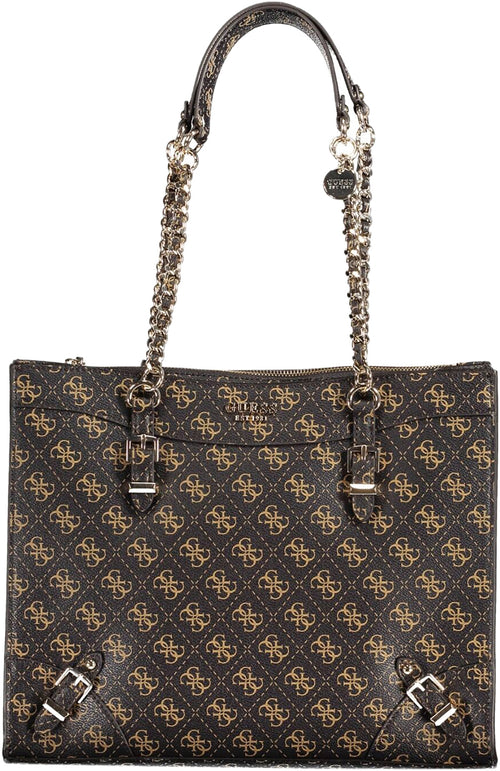 Guess Didi Society Sac à main fourre tout en simili cuir pour femmes en brun