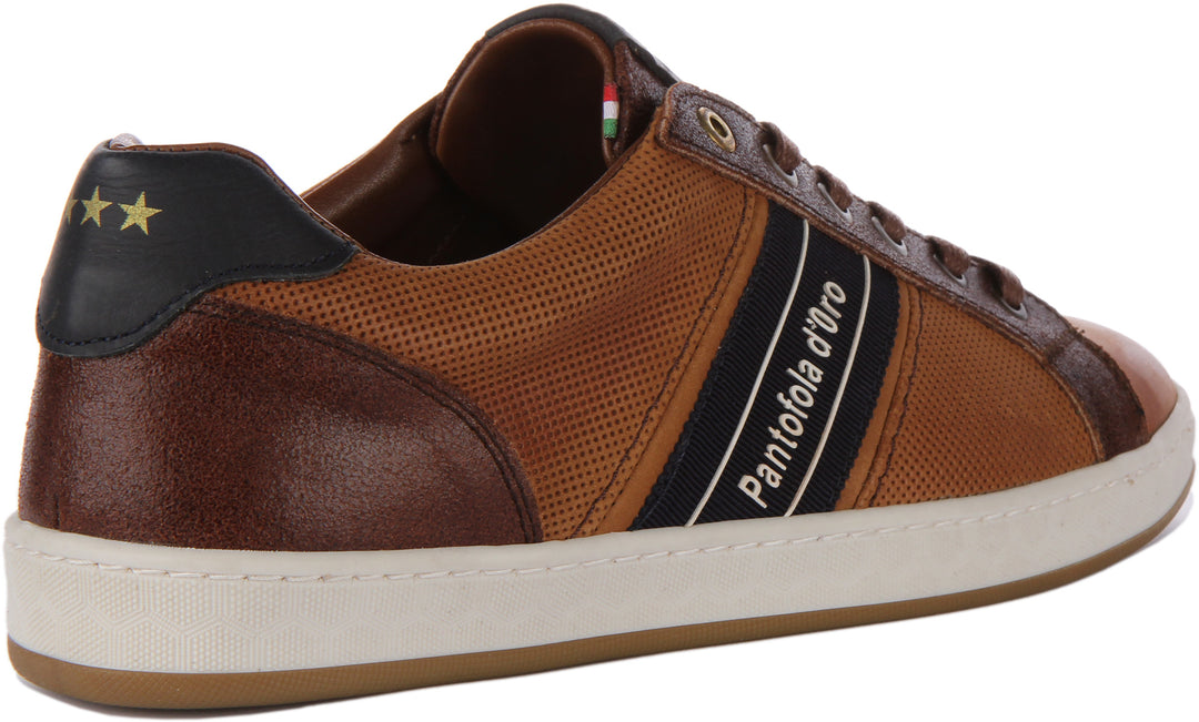 Pantofola D'Oro Melfi Uomo Low Zapatillas con cordones de ante y piel para hombre en marrón