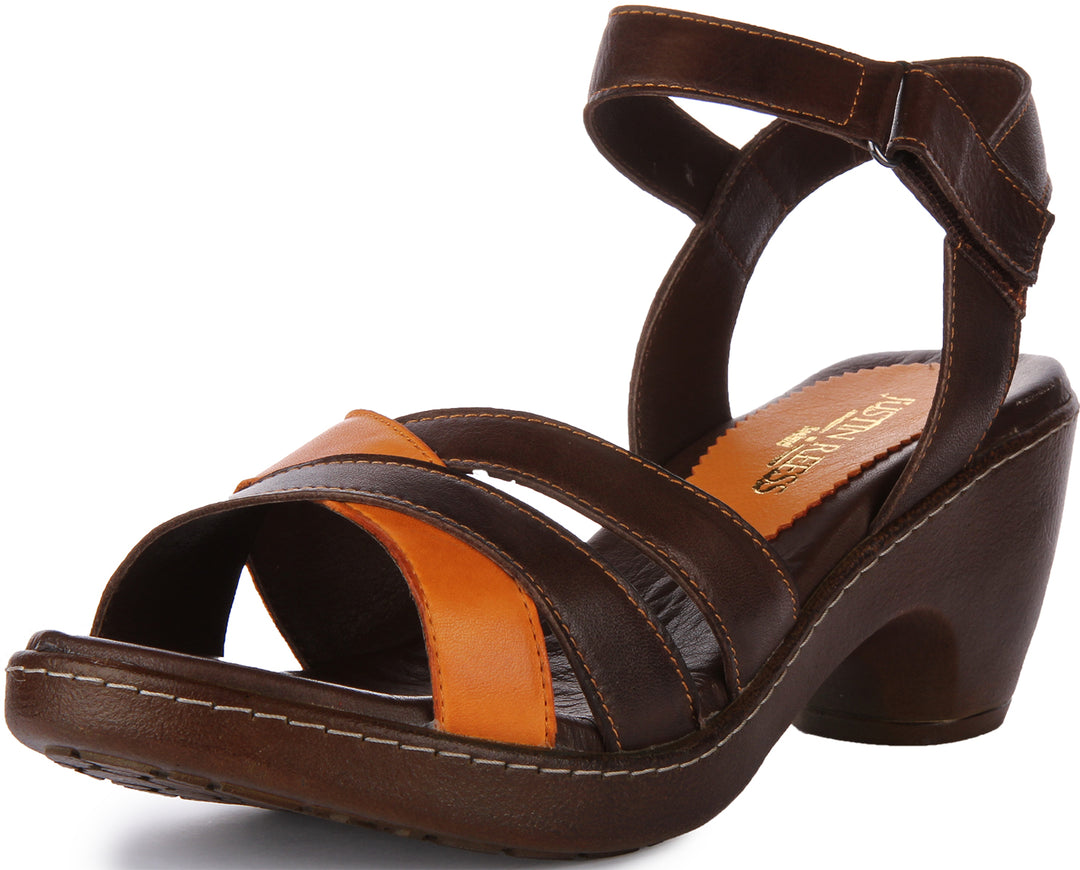 Justinreess England Zayla Brown For Women Low Heel Leather