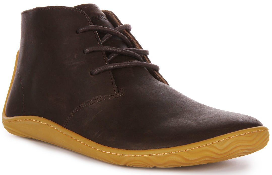 Vivobarefoot Addis Desert Bottes en cuir à lacets pour hommes en brun