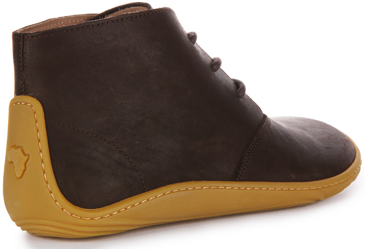 Vivobarefoot Addis Desert Bottes en cuir à lacets pour hommes en brun