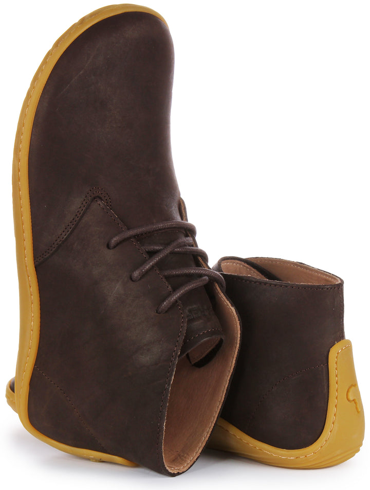 Vivobarefoot Addis Desert Bottes en cuir à lacets pour hommes en brun