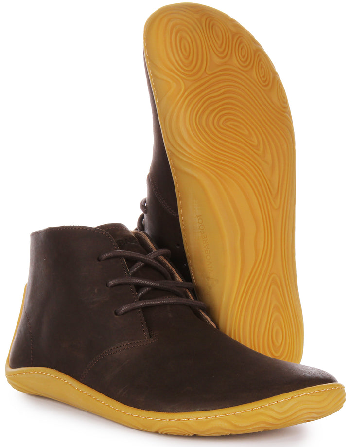 Vivobarefoot Addis Desert Bottes en cuir à lacets pour hommes en brun