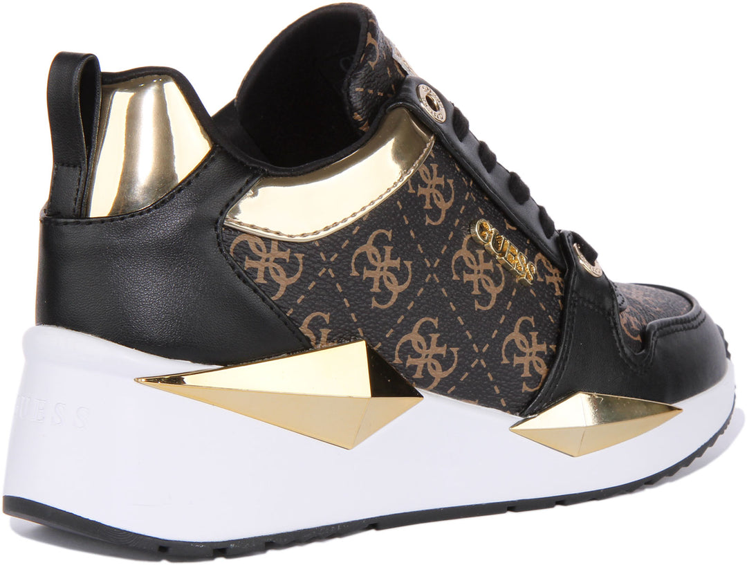 Guess Taylln Trainer In Brown Black For Women