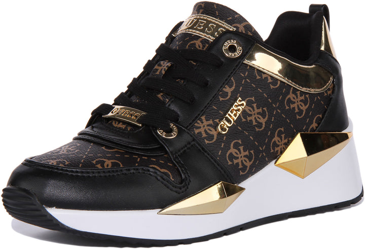 Guess Taylln Trainer In Brown Black For Women