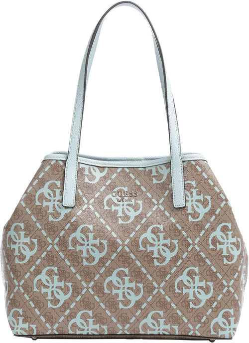 Guess Vikky Large Tote Bag 2 in 1 In Brown Blue For Women