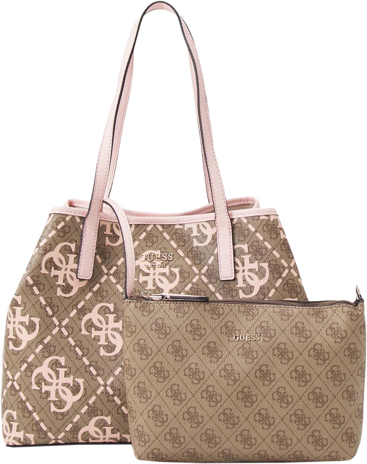 Guess pink tote on sale bag