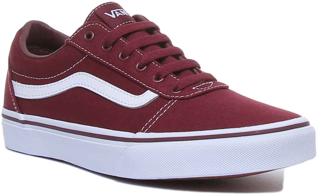 Vans Ward Canvas in Burgunderrot Old Skool fΓΌr Jugendliche