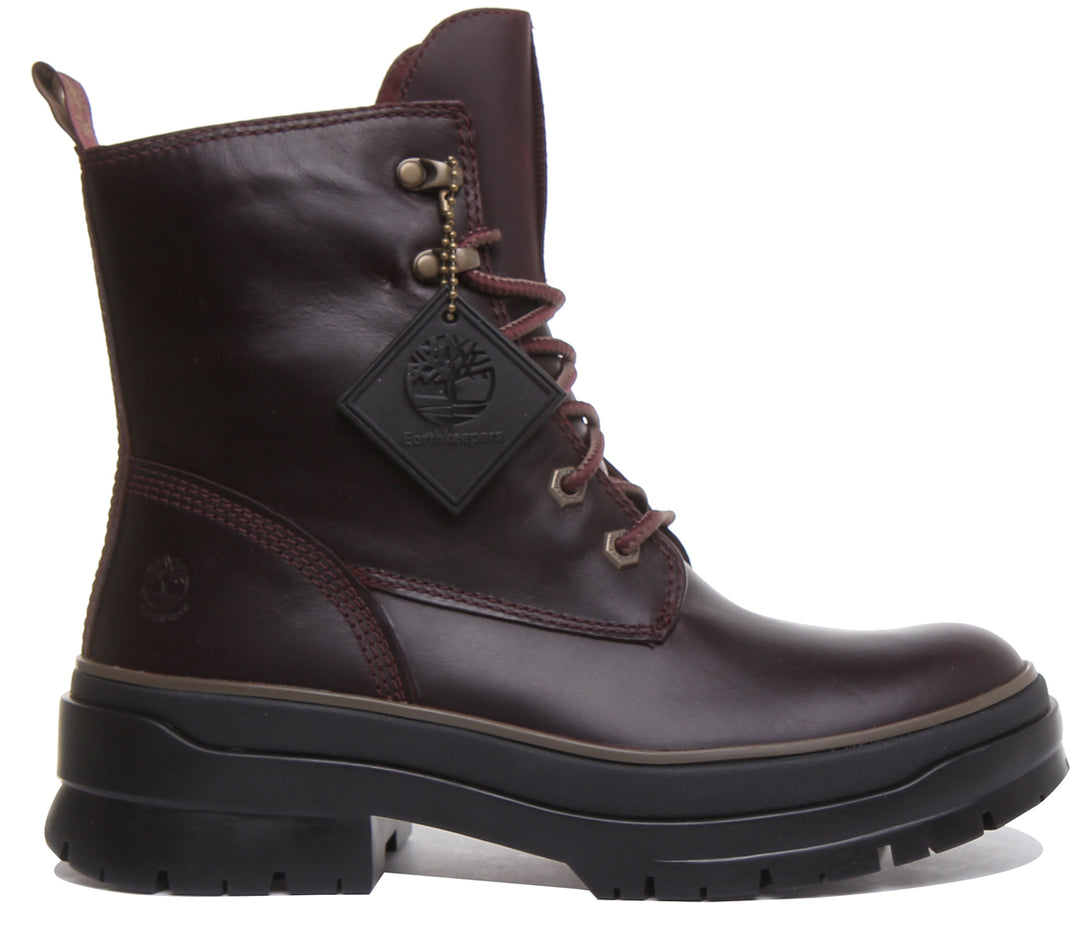 Timberland A2F7G Malynn Mid Lace Up Boot In Burgundy For Women