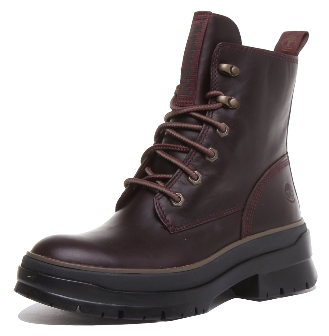 Timberland A2F7G Malynn Mid Lace Up Boot In Burgundy For Women