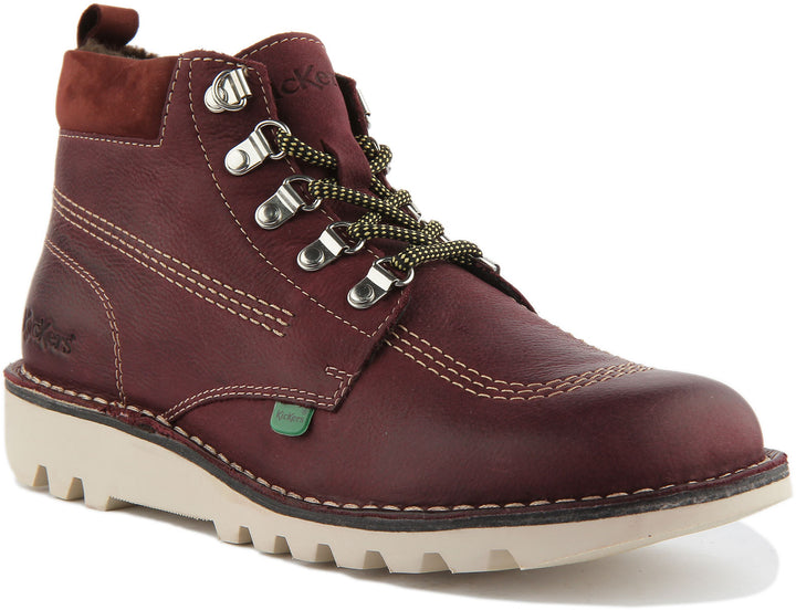 Kickers Kick Hi In Burgundy For Men