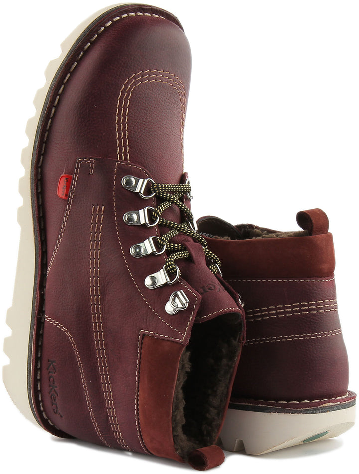 Kickers Kick Hi In Burgundy For Men