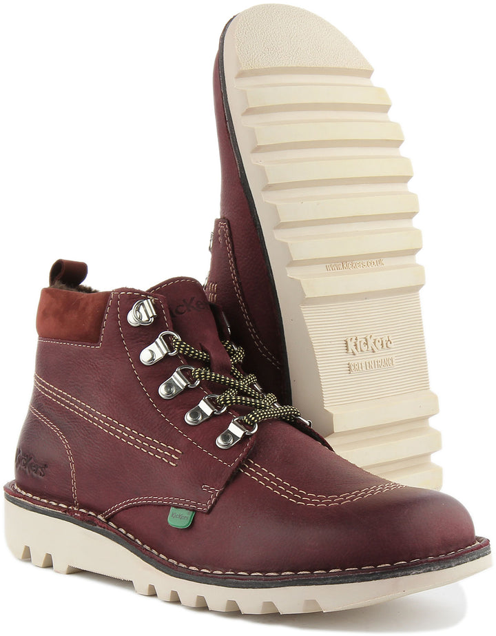 Kickers Kick Hi In Burgundy For Men