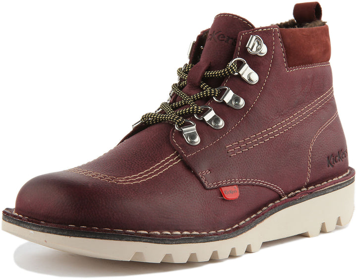 Kickers Kick Hi In Burgundy For Men