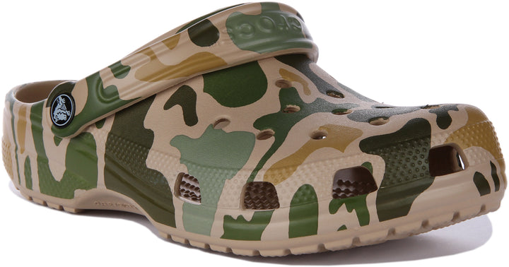 Crocs Classic Camo Clog Sandale Tarnfarbe