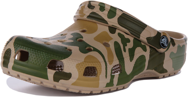 Crocs Classic Camo Clog Sandale Tarnfarbe