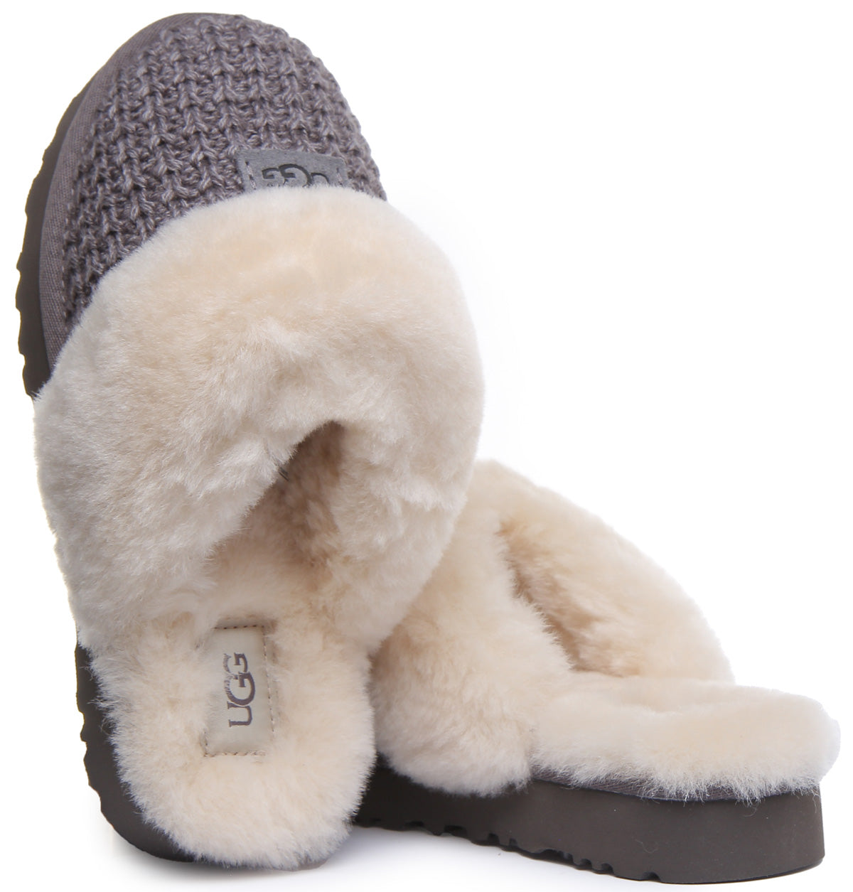 Ugg cozy discount knit slippers charcoal