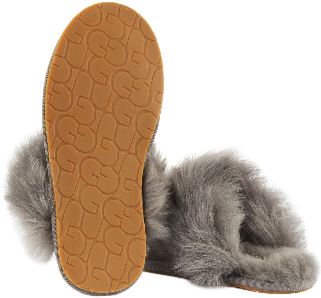Ugg Australia Scuff Sister Slippers In Charcoal For Women