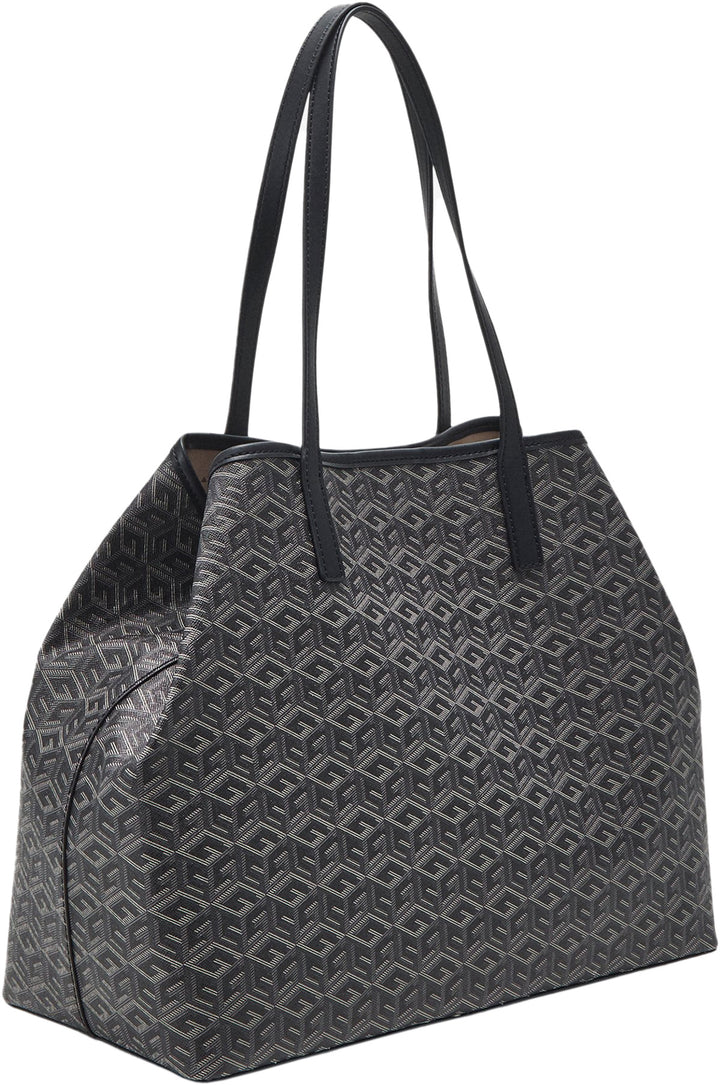 Guess Vikky Large In Cube Logo Bag Charcoal For Women