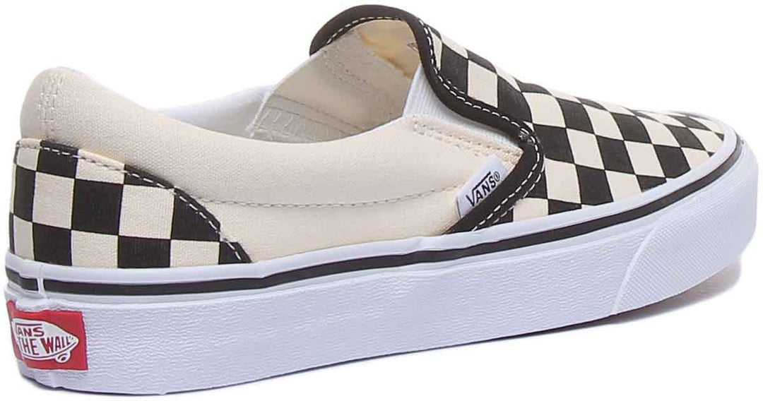 Vans Classic Slip On pizarra en la tablero de ajedrez para mujeres