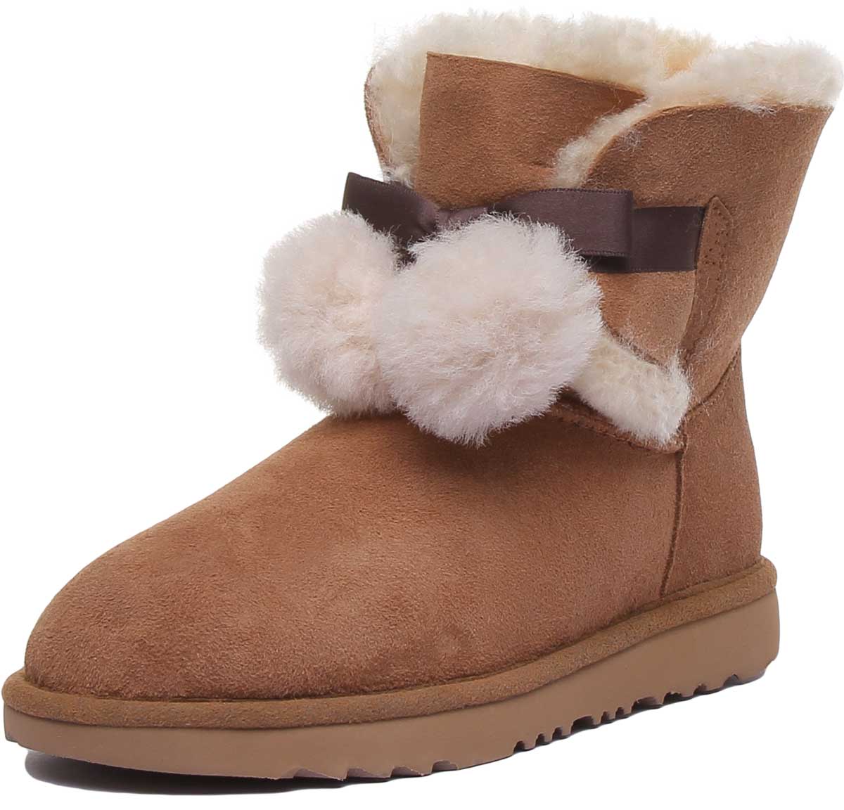 Ugg Gita Bottes pour jeunes en daim double face avec noeud satin