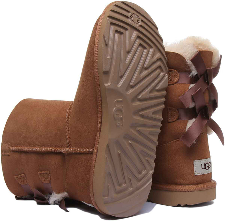 Ugg Australia K Bailey Bow 2 In Chestnut For Youth