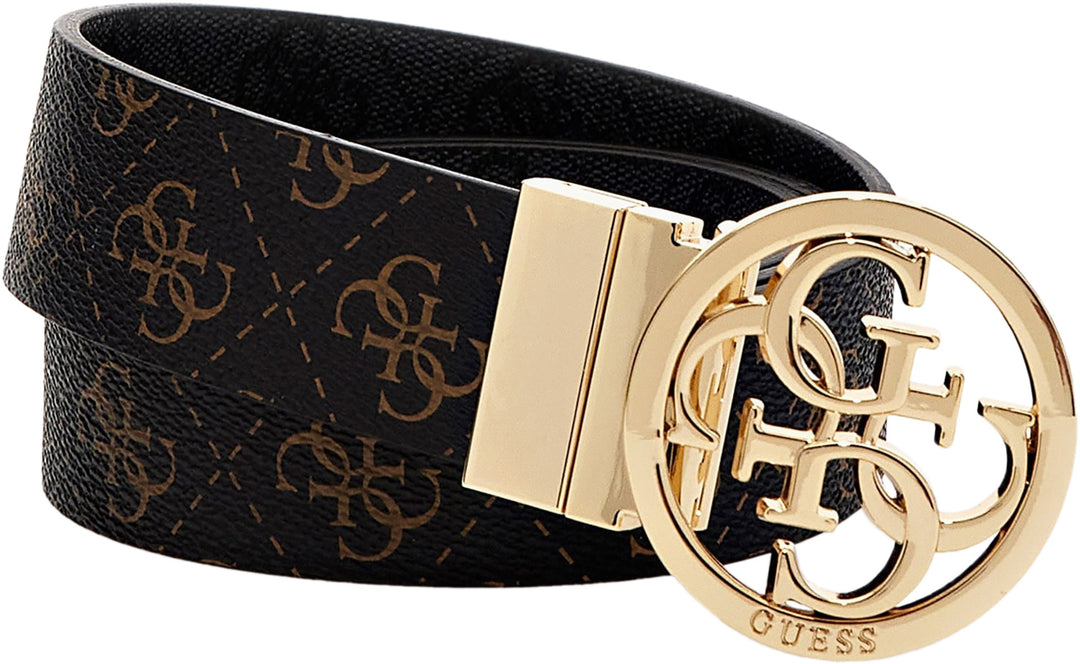 Guess Stephi Reversible Belt In Choco Brown For Women