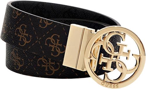 Guess Stephi Reversible Belt In Choco Brown For Women
