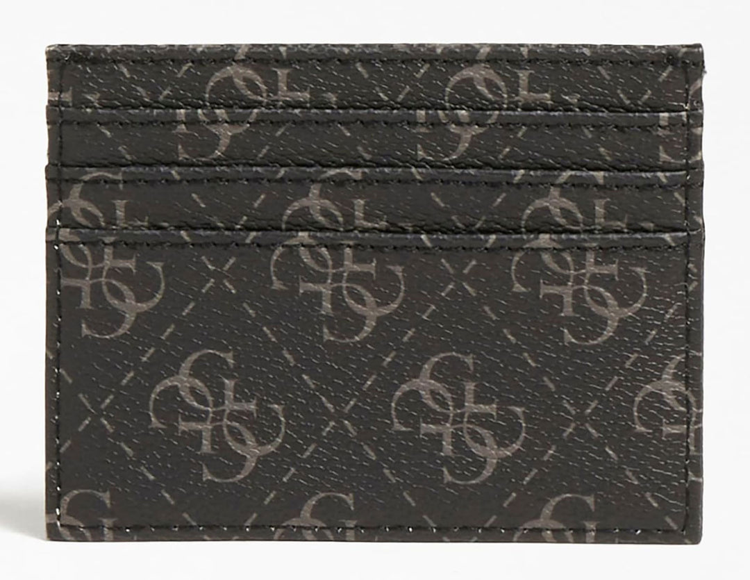 Guess Vezzola Étui à cartes de crédit en cuir imprimé logo 4G pour homme en charbon