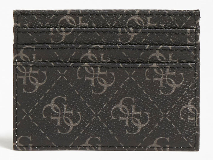 Guess Vezzola Étui à cartes de crédit en cuir imprimé logo 4G pour homme en charbon