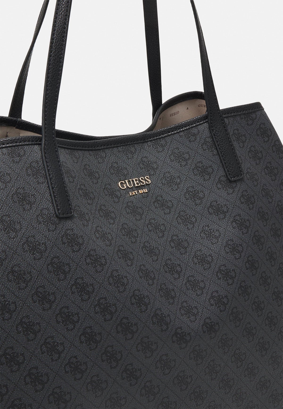 Guess Vikky Tote Bag In Coal For Women 4G Black Grey Shopping