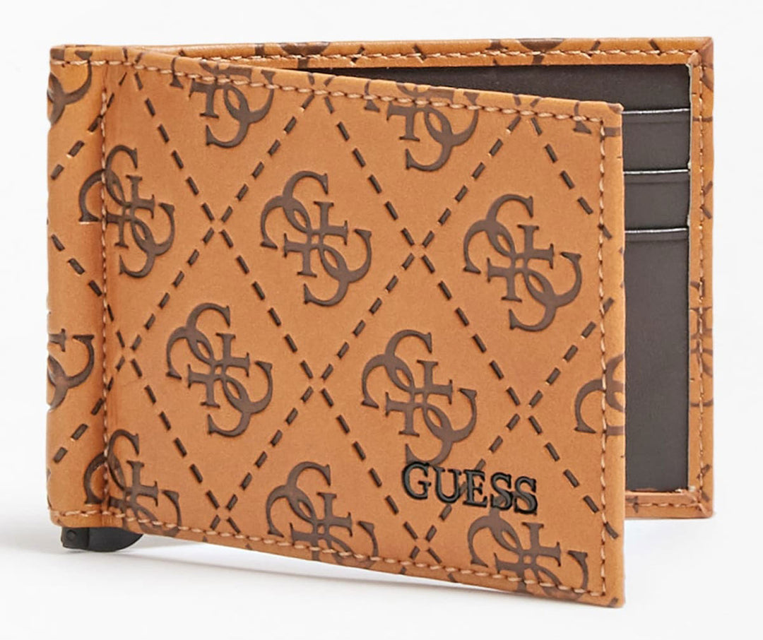Guess Card Case Wallet In Cognac For Men