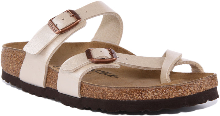 Birkenstock Mayari Sandales en Birko Flor pour femmes en crème