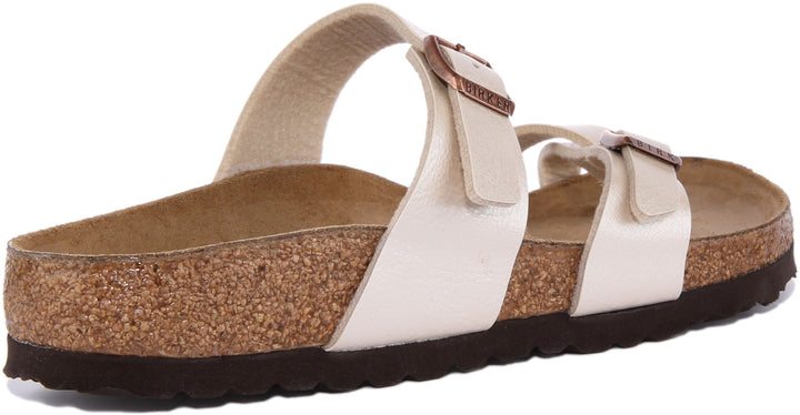 Sandali Birkenstock Mayari da donna in Birko Flor in crema