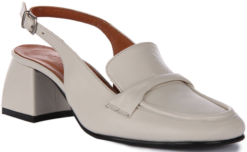 Justinreess England Elliana Open Back Shoes In Cream For Women