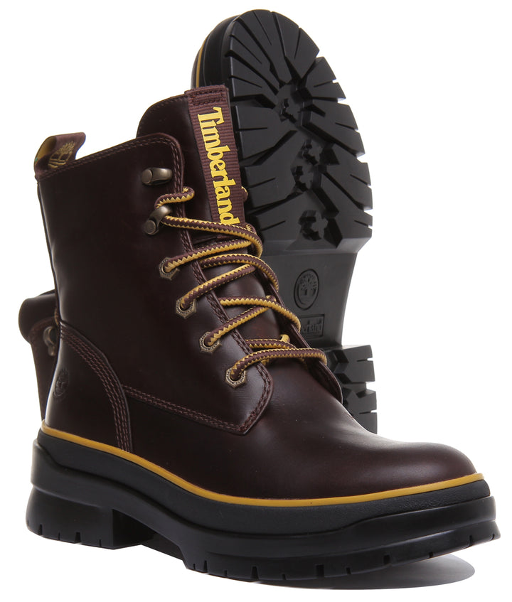 Timberland A2D6W Malynn Mid Lace Up Boots In Dark Brown For Women