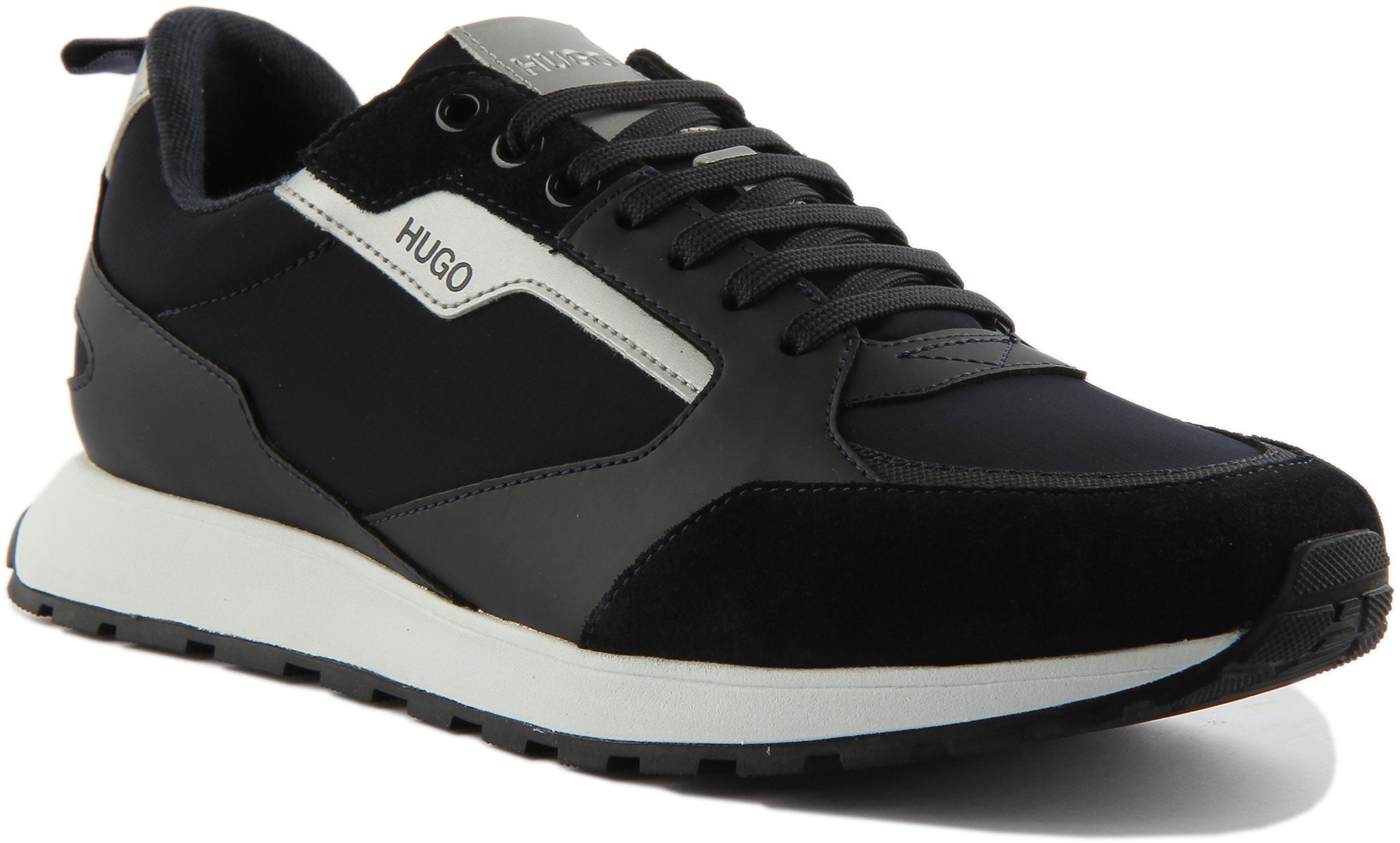 Scarpe Da Running Uomo HUGO Icelin Runn, Nere, Taglia 45, Tessuto Traspirante Con Fodera Interna
