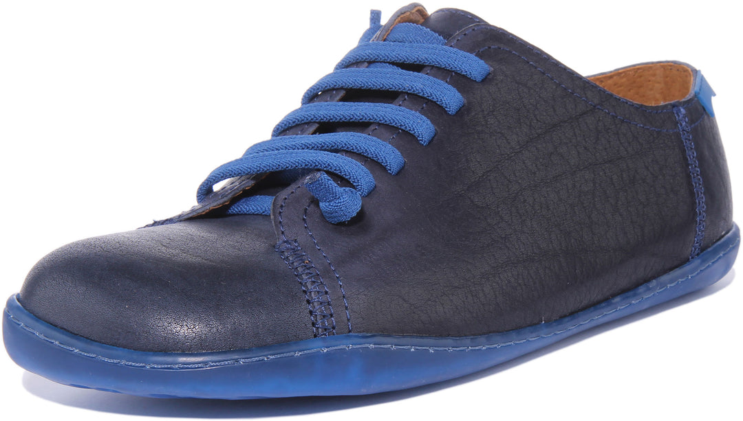 Camper Peu Cami Zapatos de piel con cordones elásticos para hombre en azul oscuro