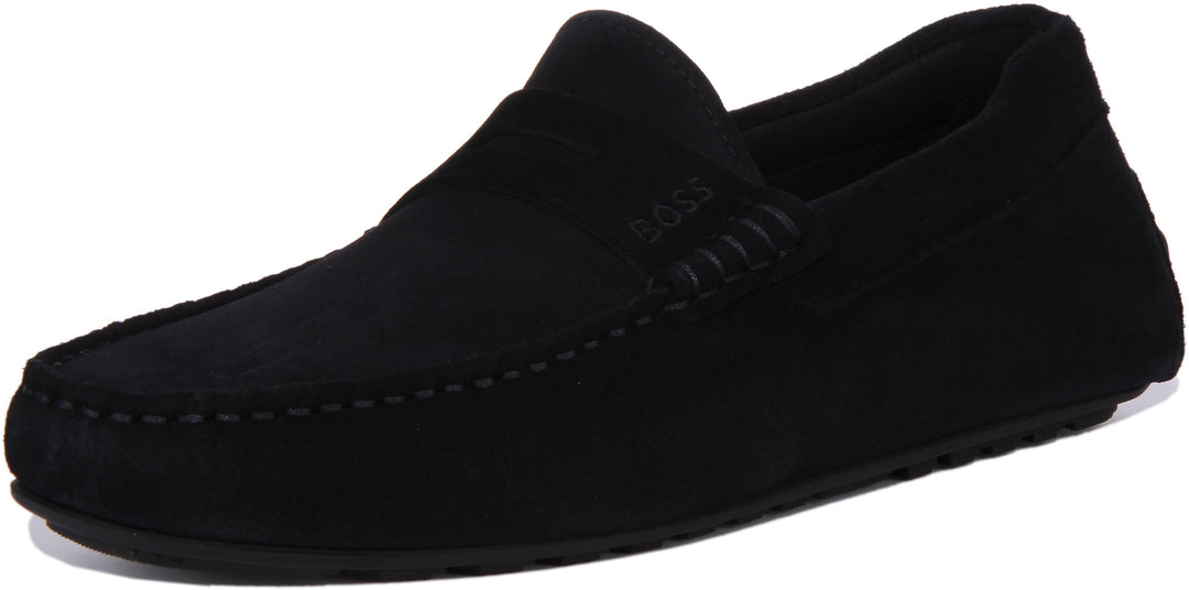 Boss Noel Mocc Sd In Dark Blue For Men Suede Moccasins Hugo