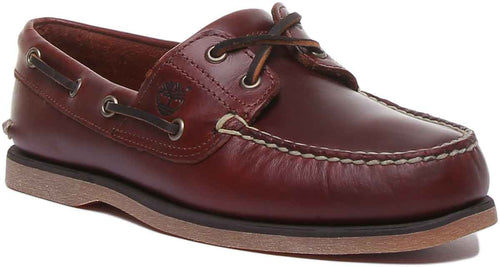 Timberland Zapatos náuticos de piel con cordones de 2 ojales para hombre en marrón oscuro