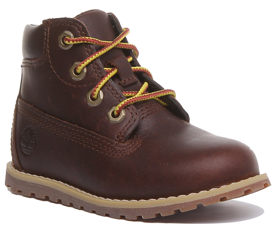 Timberland A127F3 Pokey Pine 6 Inch Boot In Dark Brown For Toddler
