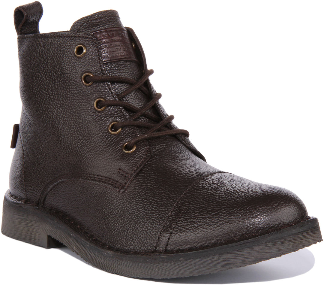 Levi's Track Boot In Dark Brown For Men Lace Up Oxford Toe