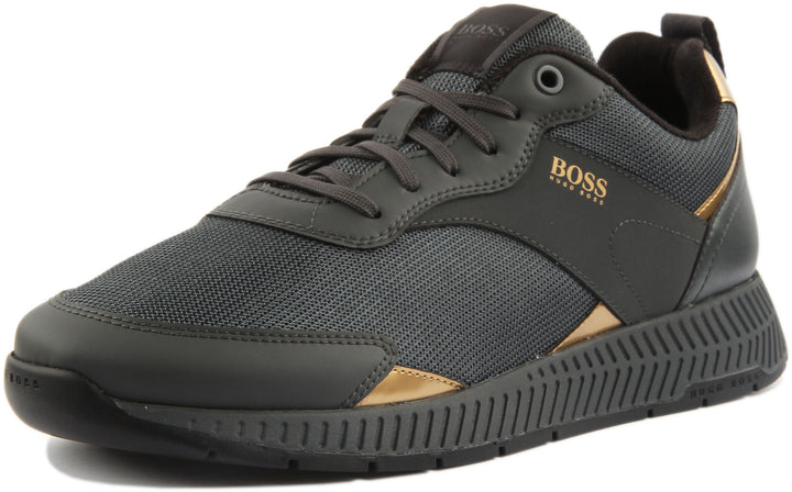 Boss Titanium Trainers In Dark Grey For Men