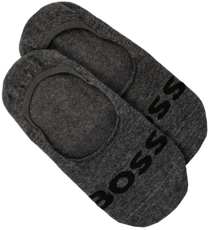 Boss SL Uni Logo 2 paires de chaussettes en coton pour hommes en gris foncé