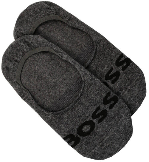 Boss 2 Pair Invisible Logo Sock In Dark Grey For Men