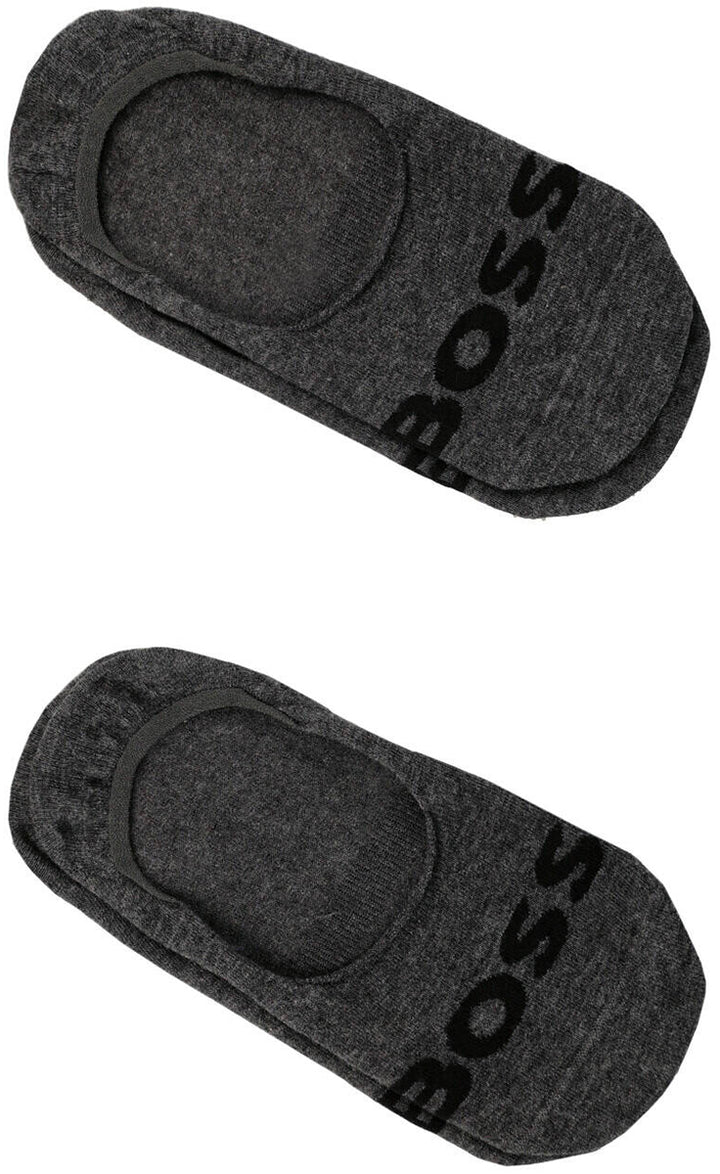 Boss SL Uni Logo 2 paires de chaussettes en coton pour hommes en gris foncé