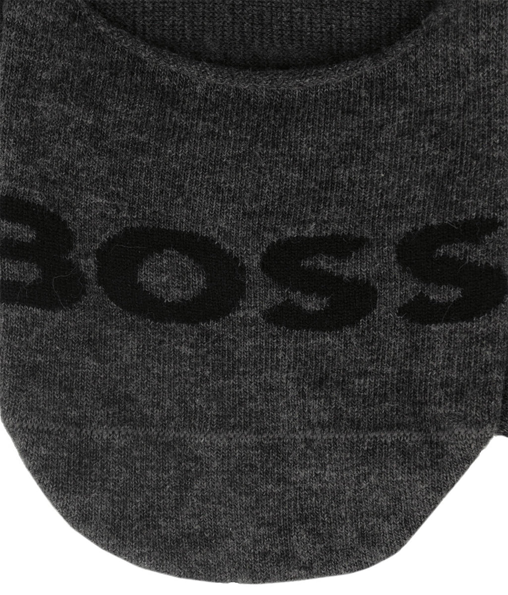 Boss SL Uni Logo 2 paires de chaussettes en coton pour hommes en gris foncé