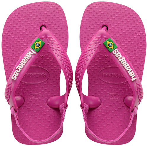 Havaianas Brasil Logo II In Fuchsia For Toddler
