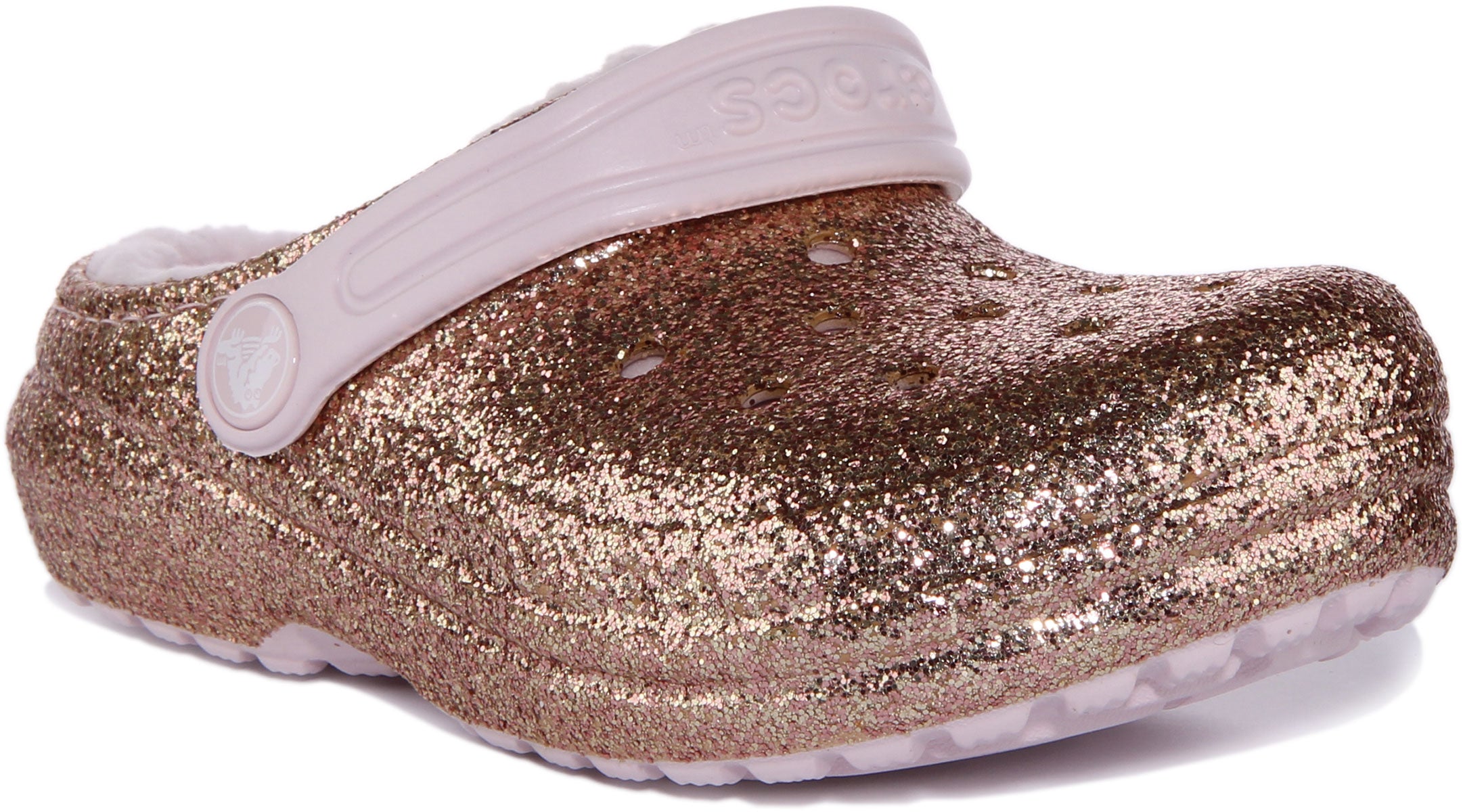 Rose gold metallic crocs hot sale