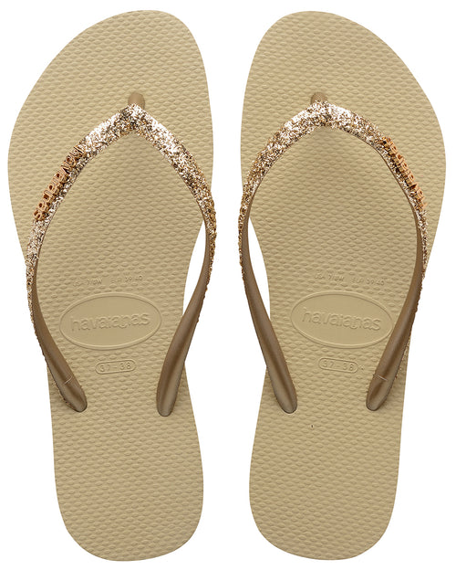 Havaianas Slim Glitter II Frauen Glitzer Flip Flop Gold